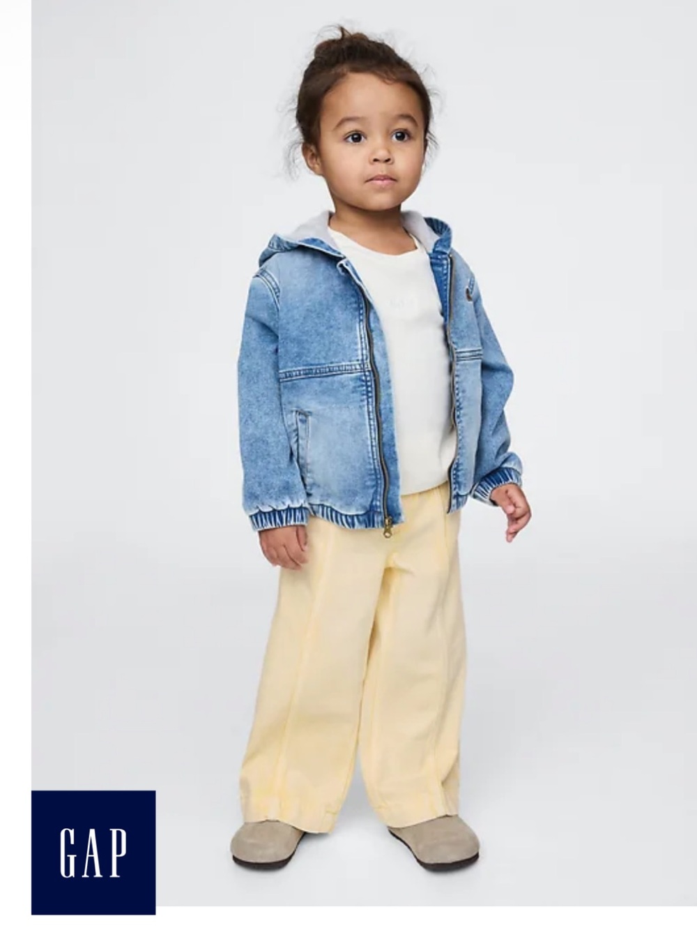 GAP Baby & Toddler UltraSoft Pull-On Baggy Wide-Leg Jeans light yellow 2T